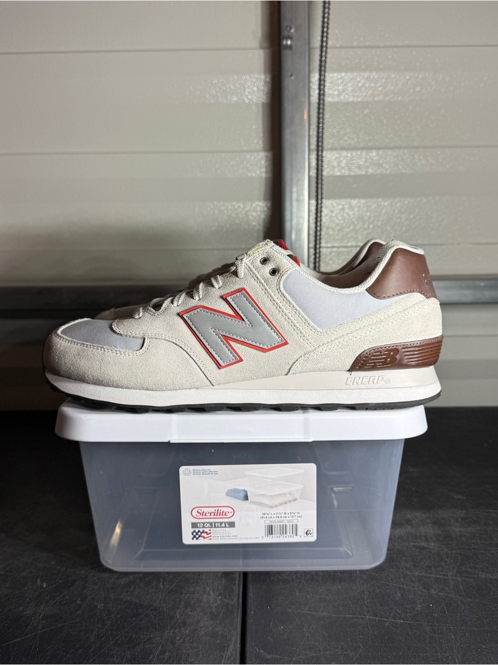 Size 12 - New Balance 574 Sail Brown